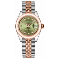 Rolex Lady-Datejust 28 Green Diamond Dial Watch 