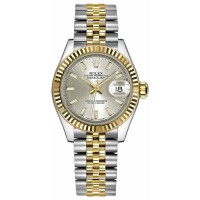 Rolex Lady-Datejust 28 Silver Dial Gold & Steel Watch 279173-SLVSJ