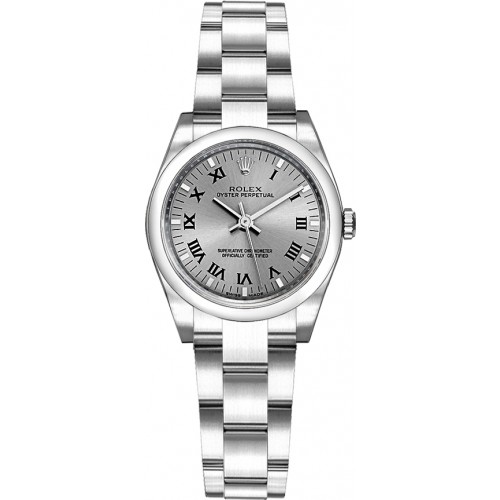 Rolex Oyster Perpetual 26 Rhodium Grey Dial Watch 176200-RHDSRO