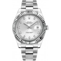  Rolex Datejust II 41 Silver Diamond Dial Men's Watch 116334-SLVDO
