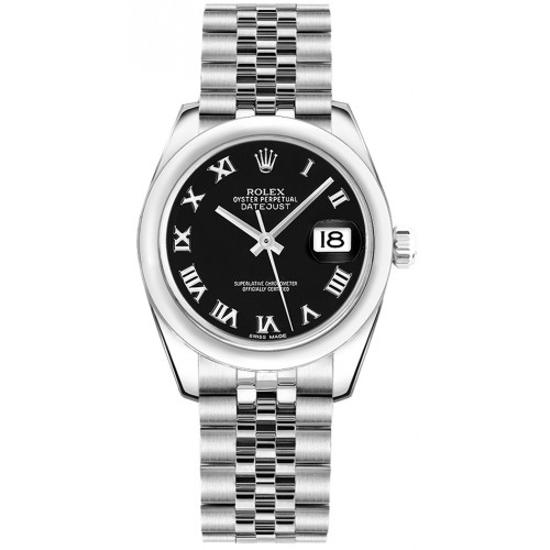 Rolex Datejust 31 Black Dial Stainless Steel Women's Watch 178240-BLKRJ