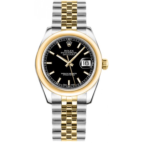 Rolex Datejust 31 Black Dial Two Tone Watch 178243-BLKSJ