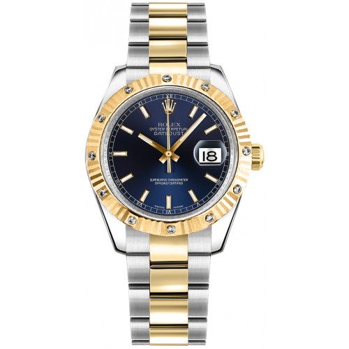 Rolex Datejust 31 Blue Dial Diamond Bezel Two Tone Watch 178313-BLUSO