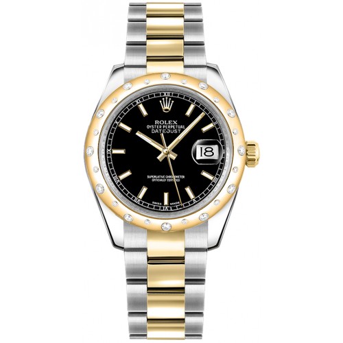 Rolex Datejust 31 Black Dial Domed Bezel Watch 178343-BLKSO