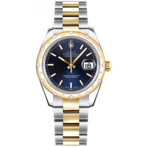 Rolex Datejust 31 Blue Dial Oyster Diamond Watch 178343-BLUSO