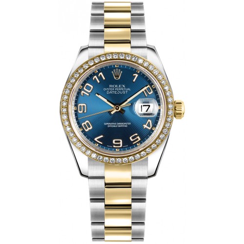 Rolex Datejust 31 Blue Dial Diamond Bezel Watch 178383-BLUCAO