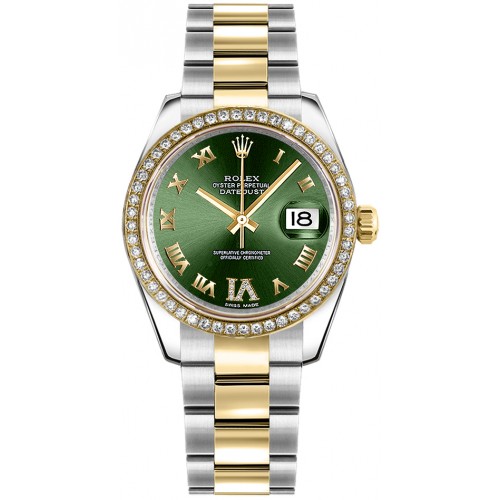 Rolex Datejust 31 Green Dial Yellow Gold & Steel Watch 178383-OGRNRDRO