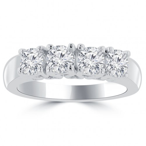 1.00 ct Round Cut Diamond Wedding Band Ring in Prong Setting