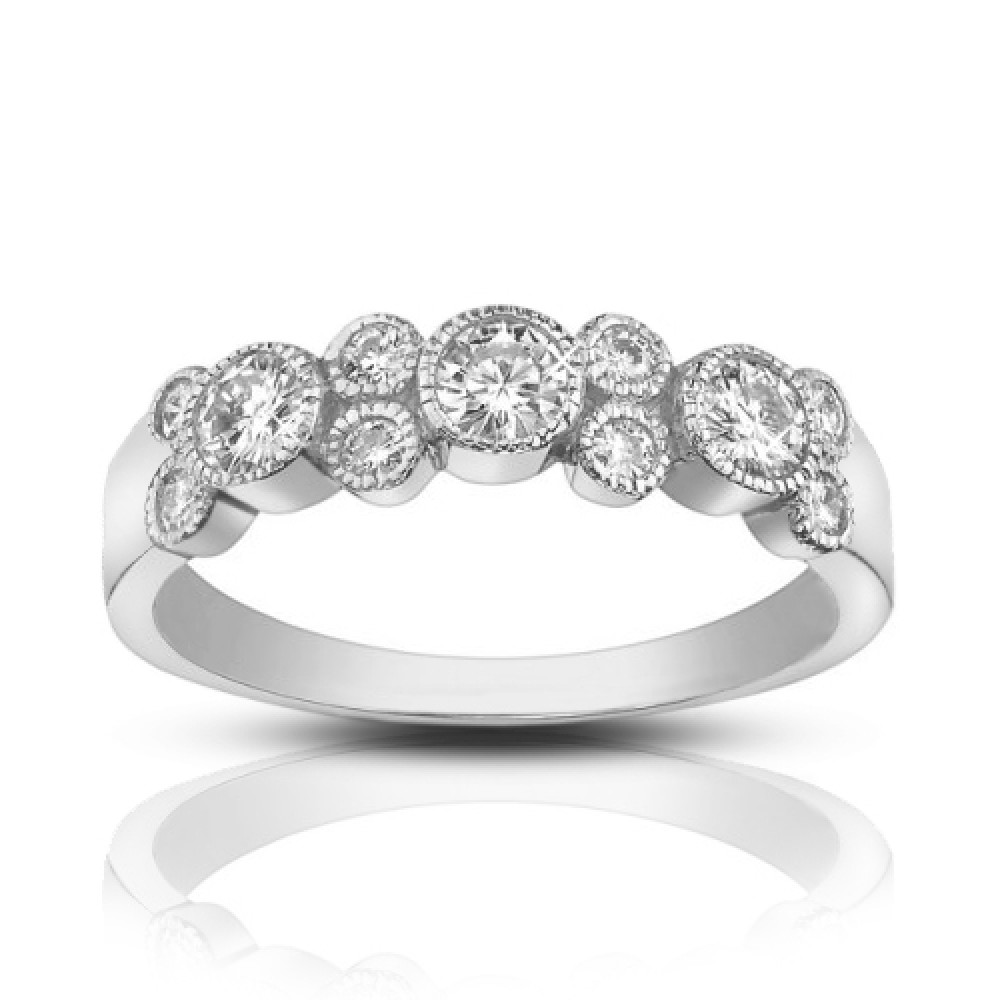 1.00 ct Ladies Round Cut Diamond Wedding Band Ring In