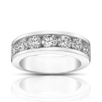 1.75 Ct Round Cut Diamond Wedding Band Ring In 14 kt White Gold