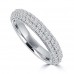 1.25 ct Ladies Three Row Round Cut Diamond Wedding Band Ring in 14 kt White Gold