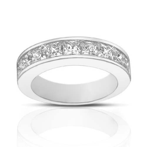 2.00 ct Ladies Princess Cut Diamond Wedding Band Ring