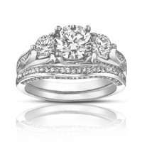2.50 Ct TW Round Diamond Engagement Ring With Wedding Band