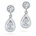 1.50 ct Ladies Round Cut Diamond Drop Earrings