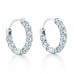 2.25 ct Ladies Round Cut Diamond Hoop Huggie Earrings