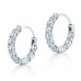 2.25 ct Ladies Round Cut Diamond Hoop Huggie Earrings