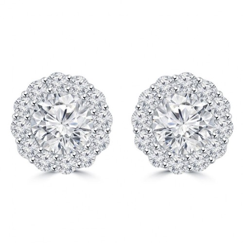2.25 Ct Ladies Round Cut Diamond Stud Earring In 14 kt White Gold