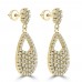 2.08 ct ttw Ladies Round Cut Diamond Drop Dangling Earrings In 14 Kt Yellow Gold