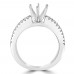 1.09 ct Ladies Three Row Round Cut Diamond Semi Mounting Ring in 14 kt White Gold