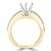 1.09 ct Ladies Three Row Round Cut Diamond Semi Mounting Ring in 14 kt Yellow Gold