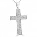 1.61 ct t.w. Round Cut Diamond Cross Pendant Necklace in 14 kt Gold