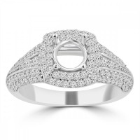 1.27 ct Ladies Round Cut Diamond Semi Mounting Engagement Ring in 14 kt White Gold