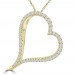 1.39 ct Round Cut Diamond Heart Shape Pendant Necklace (G Color SI-1 Clarity) in 14 kt Yellow Gold