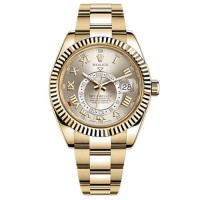 Rolex Sky-Dweller Silver Dial Automatic 18 ct yellow gold  Mens Oyster Watch 