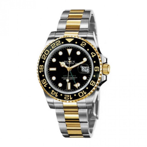 Rolex GMT-Master II Black Automatic stainless steel and 18kt yellow gold Mens Watch 116713LN
