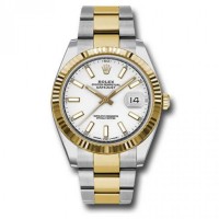 Rolex Oyster Perpetual Datejust 41 Watch White dial, Two-tone, Fluted bezel 126333wio
