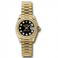 Datejust Lady - Gold President Yellow Gold - Fluted Bezel - President