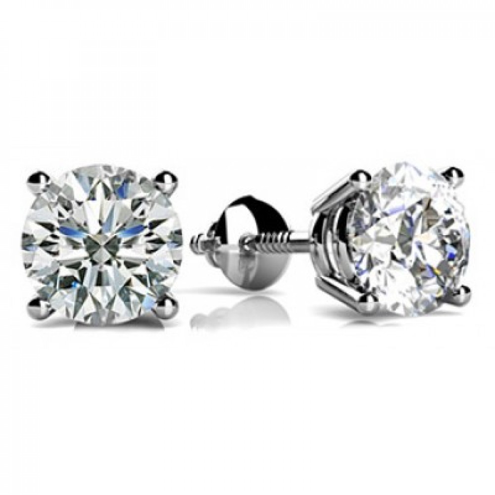 Round Diamond Stud Earrings in Platinum, 0.71 cttw | Borsheims