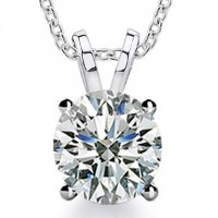 0.40 Ct Ladies Round Cut Diamond Solitaire Pendant Necklace