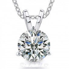 0.44 Ct Ladies Round Cut Diamond Solitaire Pendant / Necklace