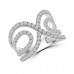 1.16 ct Ladies Pave Set  Round Cut Diamond Anniversary Ring