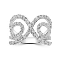 1.16 ct Ladies Pave Set  Round Cut Diamond Anniversary Ring