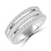 3.41 ct Ladies Round Cut & Baguette Diamond Anniversary Wedding Band in 14k White Gold ( F Color VS-2 Clarity)