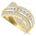 1.90 ct Ladies Round Cut Diamond Anniversary Ring in Prong Setting Yellow Gold
