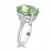 9.03 Ct Oval Cut Green Amethyst & Princess Cut Diamond Anniversary Ring 