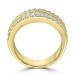3.41 ct Ladies Round Cut & Baguette Diamond Anniversary Wedding Band in 14k Yellow Gold ( F Color VS-2 Clarity)