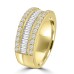 3.41 ct Ladies Round Cut & Baguette Diamond Anniversary Wedding Band in 14k Yellow Gold ( F Color VS-2 Clarity)