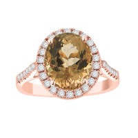 3.47 ct Ladies Round Cut Diamond & Oval Shape Morganite Anniversary Wedding Band Ring ( G-H Color SI-2 I1 Clarity)