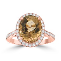 3.59 ct Ladies Round Cut Diamond & Oval Shape Morganite Anniversary Wedding Band Ring ( G-H Color SI-2 I1 Clarity)