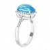5.06 ct Ladies Round Cut Diamond & Cushion Cut Blue Topaz Anniversary Wedding Band Ring ( G-H Color SI-2 I1 Clarity)
