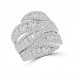 3.39 ct Ladies Micro Pave Set Round Cut Diamond Anniversary Band in 14k White Gold  (H-I Color SI-2 I1 Clarity)