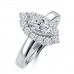 1.46 ct Ladies Marquise and Round Cut Diamond Anniversary Ring in 14 kt White Gold