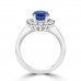 3.10 ct Ladies Round Cut Diamond & Oval Shape Tanzanite  Anniversary Ring ( G Color SI-1 Clarity)
