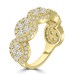 3.21 ct Ladies Pave Set  Round Cut Diamond Anniversary Ring in Yellow Gold