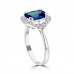 2.65 Ct Cushion Cut Tanzanite & Round Cut Diamond Anniversary Ring ( G-H Color SI-2 I1 Clarity)