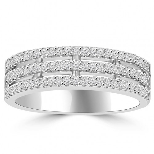 0.65 ct Ladies Round Cut Diamond Anniversary Ring in Prong Setting